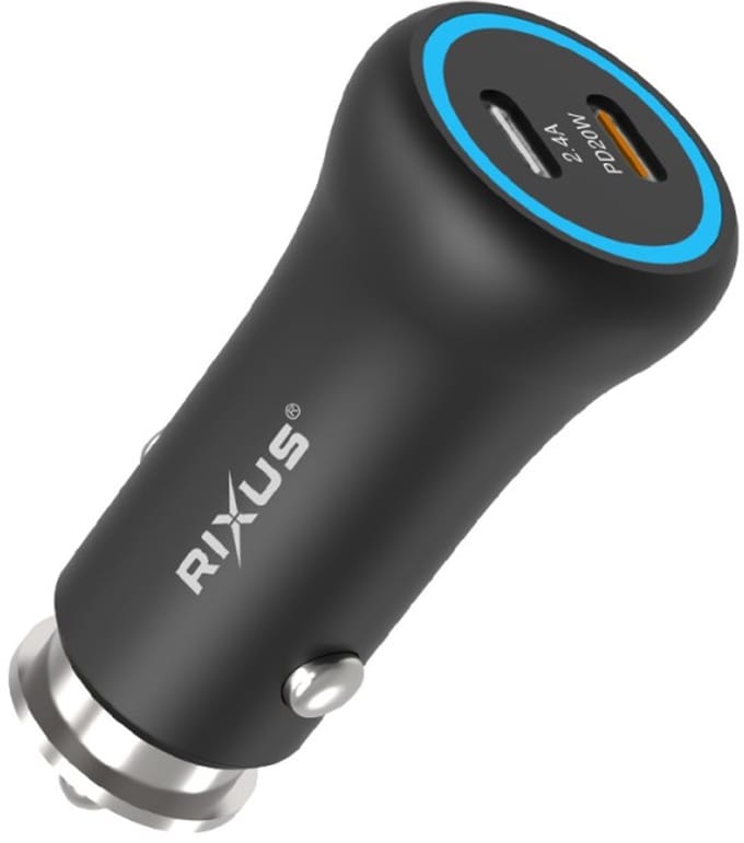 Rixus - Car Charger 2-Port 20W USB-C