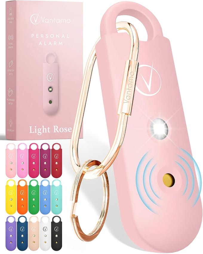 Persoonlijk alarm met stroboscoop-led-licht – Extra luid 130dB sleutelhanger voor zelfverdediging