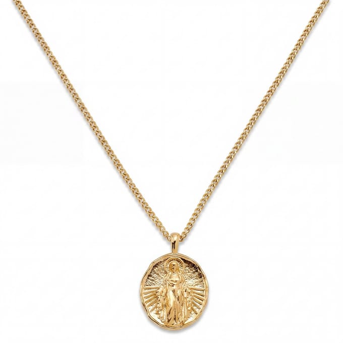Mediterranean | 14K vergulde ketting met Madonna-hanger