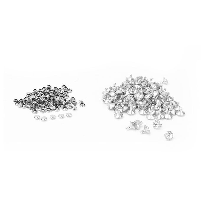 Stof Kristal Inleg Snelle Klinknagels 12mm Spots Studs Dop voor DIY Leer Ambacht Decoratie(#2) white