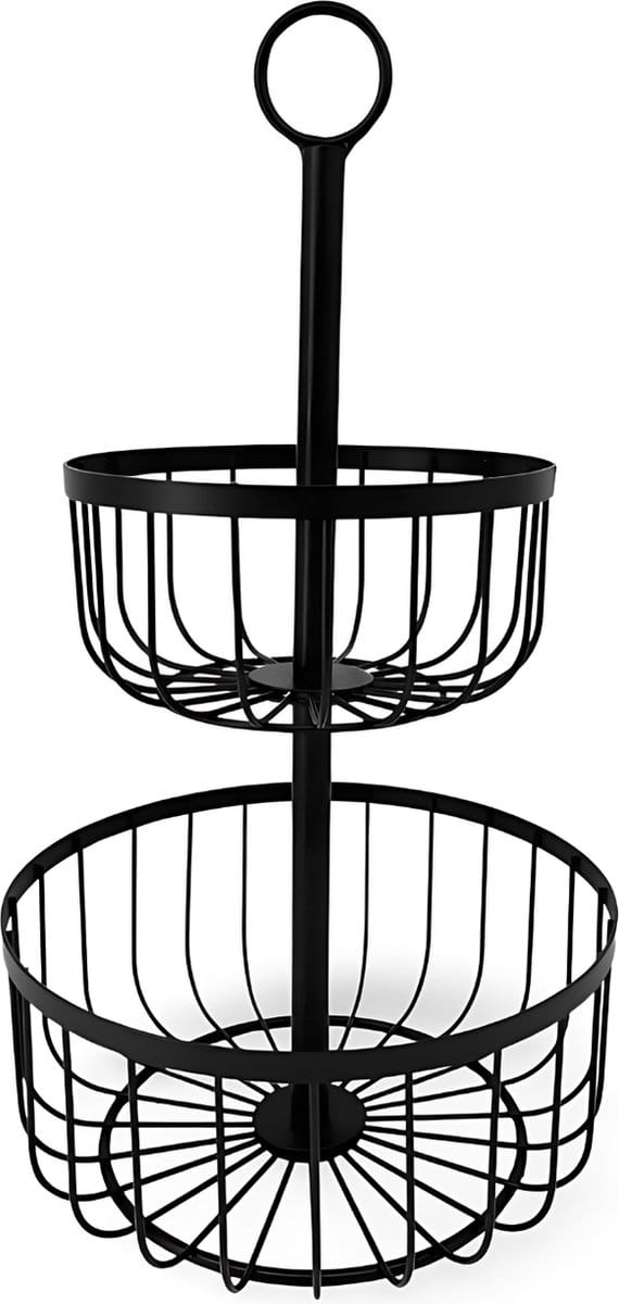 Fruitschaal Etagere Zwart 40 cm