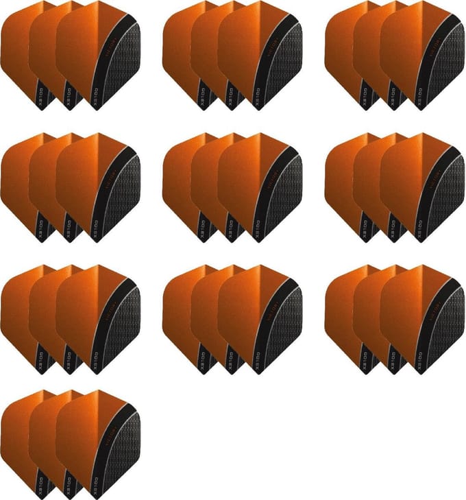 10 - Sets XS100 Curve 100 micron flights - Oranje