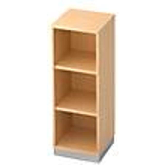 Boekenkast, spaanplaat, B 400 x D 400 mm, 3 OH, ahorndecor