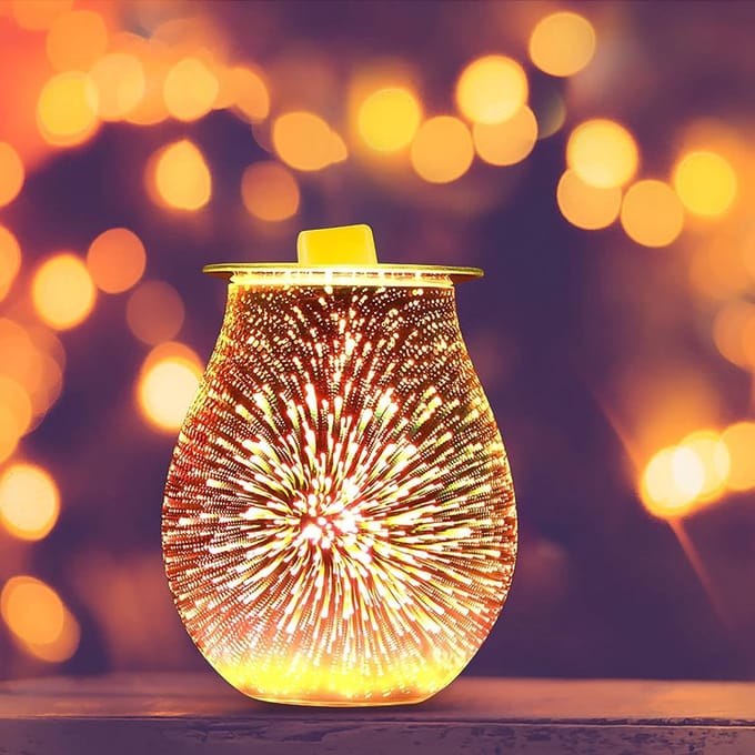 Elektrische Waxbrander - Aroma Lamp - Geur Verspreiden - 3D Glas Design - 25 Watt - Wit