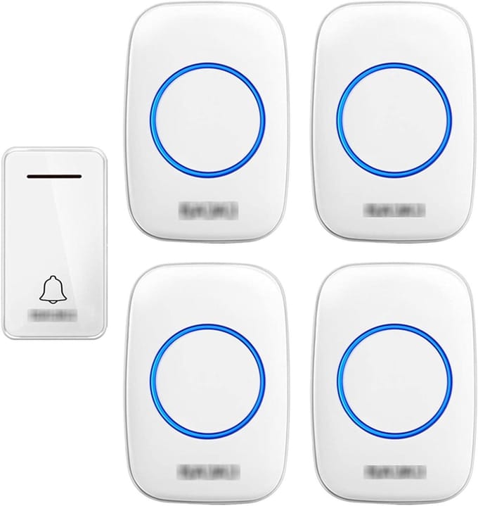 Draadloze Deurbel - Plug-in Set - Bezoekers Ontvangen - 200 Meter Bereik - 4 Ontvangers - Wit