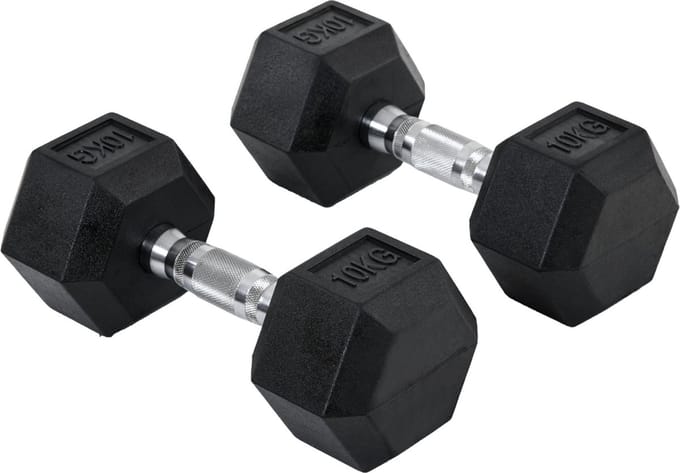 Fitgoodz - Dumbbells - Hexa dumbbell - Set 2x 10 Kg - Hex Dumbbel - Krachttraining