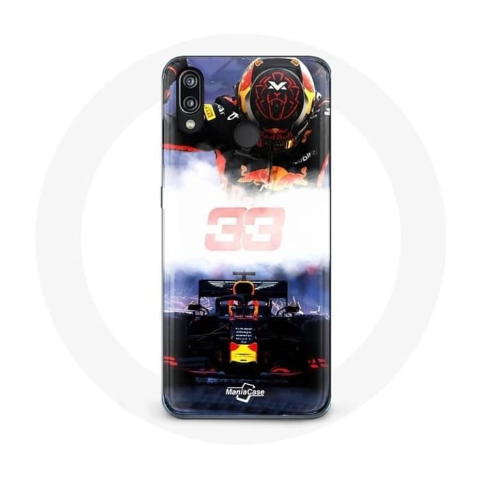 Coque pour Huawei P20 Lite Formule 1 Max Verstappen Pilote de F1 noir rouge et jaune