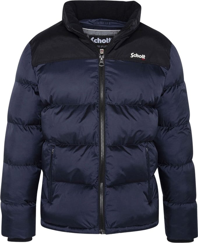 Gewatteerd damesjack met capuchon, jukbeenderen en borduursel Schott