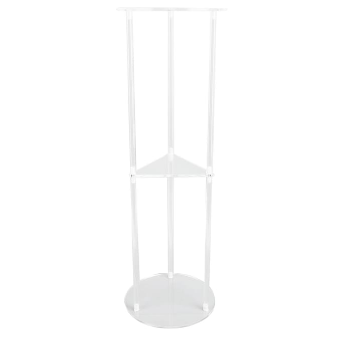 Salontafel Modern Stabiel 3-laags Ronde Acryl Dranktafel voor Woonkamer Slaapkamer Nachtkastje white