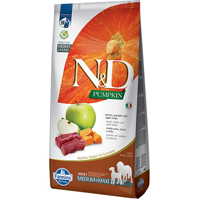 12kg Farmina N&D Medium/Maxi Pompoen, Wild & Appel Hondenvoer Droog