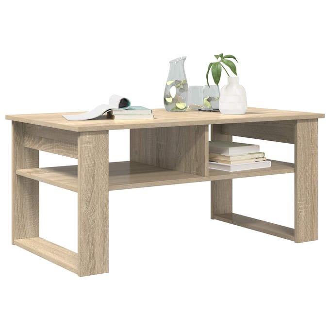 vidaXL - Salontafel - Sonoma - Eik - 96 - x - 54 - x - 44 - cm - Bewerkt - hout