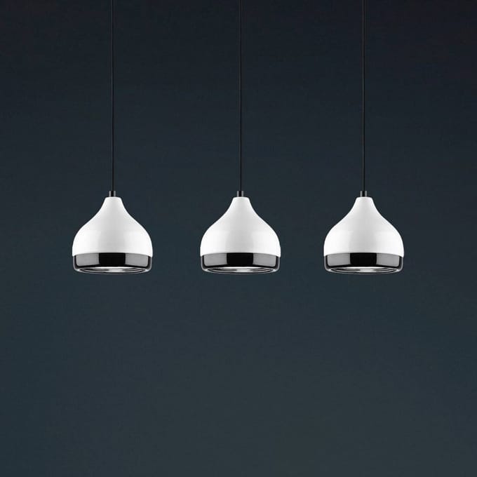 Opviq Hanglamp Yildo 6878 wit/zwart metaal 3-lamps lineair
