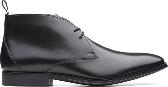 Clarks Gilman Mid Heren Veterschoenen - Black Leather - Maat 40