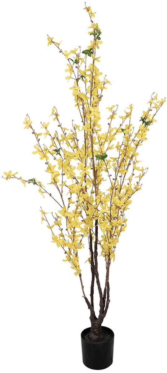 Clayre & Eef Kunstplant Forsythia 20x20x125 cm Geel Kunststof