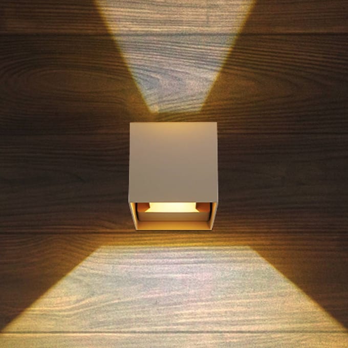 Globo LED buiten wandlamp Veronika, zandkleurig, up/down, IP54