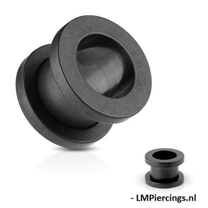 Mat Zwart screw fit Tunnel-3 mm - LMPiercings
