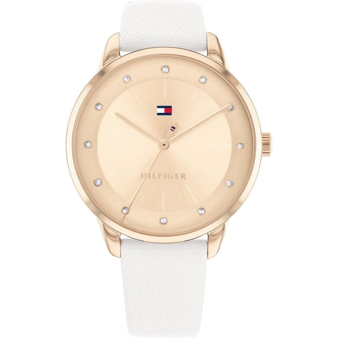 Tommy Hilfiger Paige 1782543 Horloge - Leer - Wit - Ø 36 mm