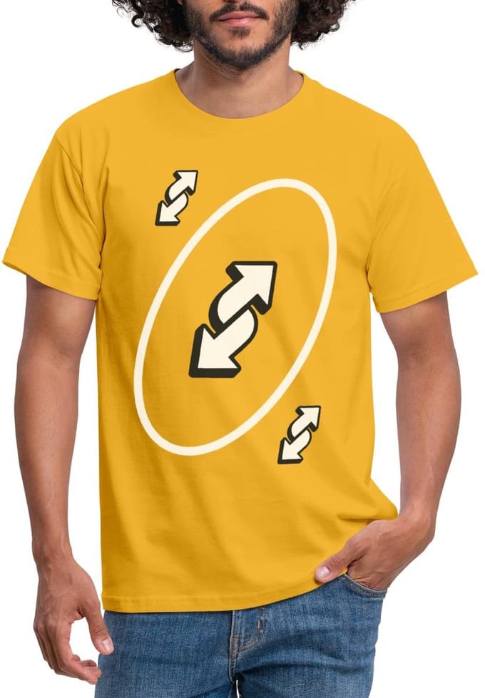 UNO Reverse Kaart Kostuum T-Shirt Heren