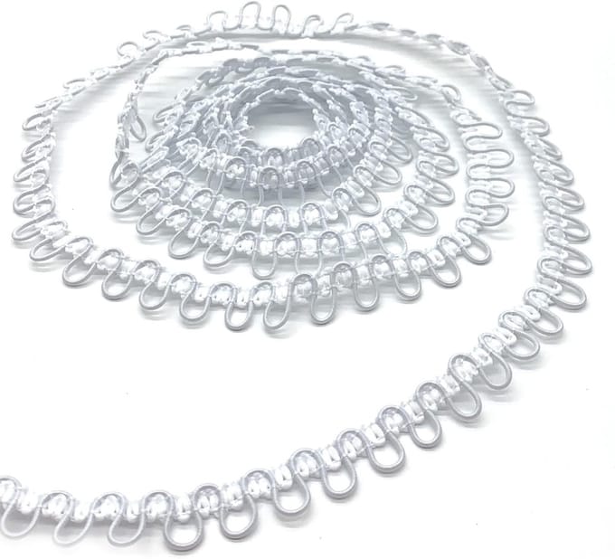 Elastic Buttonhole Knitted Rope 4.5 Meter - Dames Kraag Elastische Gesp, Kantdecoratie voor Knopen (Wit)
