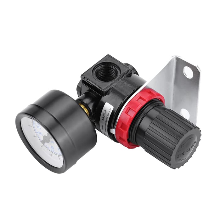 G1/4 Pneumatische Regelaar Instelbare Luchtdruk Compressor Regelventiel Manometer met Beugel
