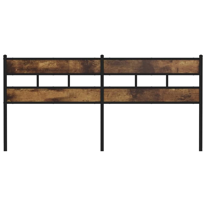 vidaXL - Vervangend - hoofdbord - 180 - cm - ijzer - en - gerookt - eikenkleurig