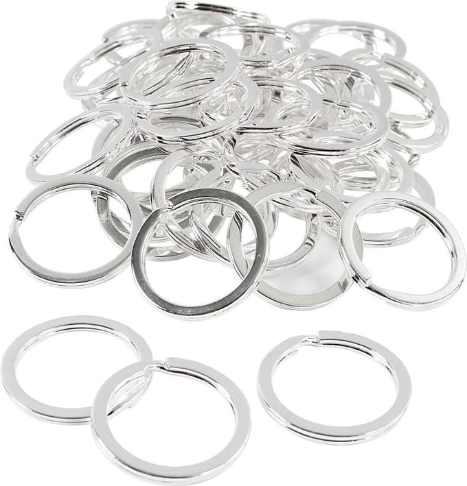 Sleutelring, d 28 mm, verzilverd, 50 stuk/ 1 doos