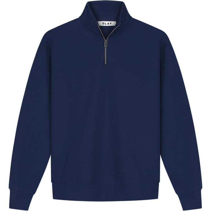 Olaf Essential Half Zip Pullovers Donkerblauw M260205