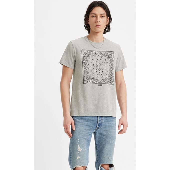 Levi's Graphic Printed T-shirt Grey Größe: XS | Bedruckte T-Shirts Outlet | Herren | Grau