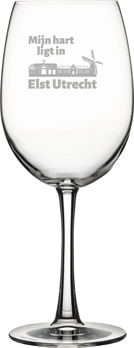 Gegraveerde Rode wijnglas 46cl Elst Utrecht