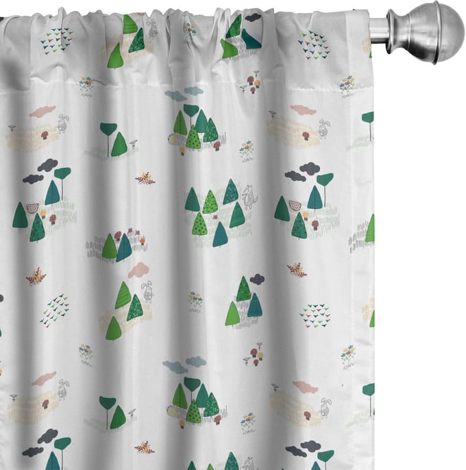 ABAKUHAUS bos – 2-delige set gordijnen – microvezel 75x225 cm