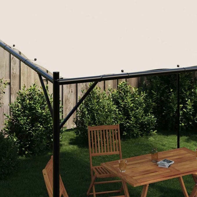 vidaXL - Prieel - 4x4 - m - 180 - g/m² - stof - en - staal - wit