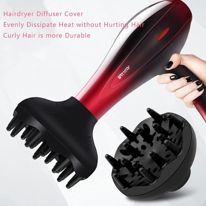 1 Diffuseur Professionnel pour Cheveux Bouclés, Accessoire Sèche-Cheveux de Salon, Ne Nécessite pas d'Électricité, Outil Durable Noir pour Cheveux Bouclés noir