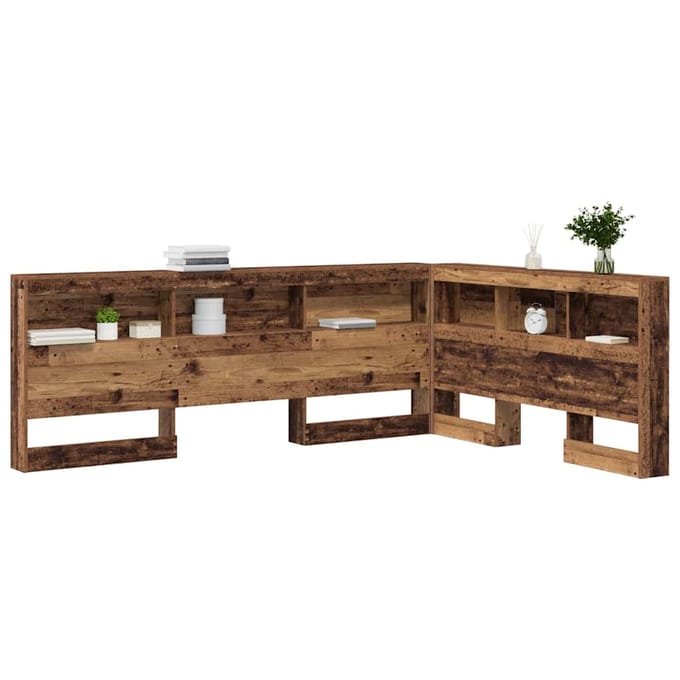 vidaXL - Opberghoofdbord - Oud - Hout - Bewerkt - hout