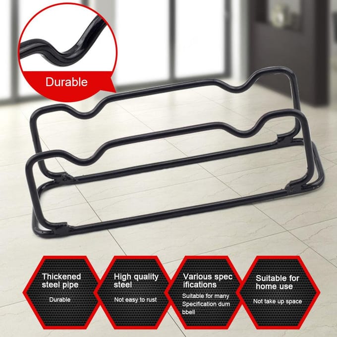 Support de Rangement Compact pour Barres et Haltères, Support en Acier Renforcé pour Maison et Bureau noir
