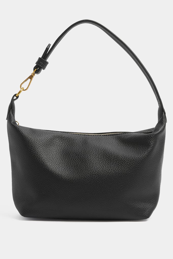 Yours Zwarte Schoudertas Van Imitatieleer Met Sloucheffectsize One Size