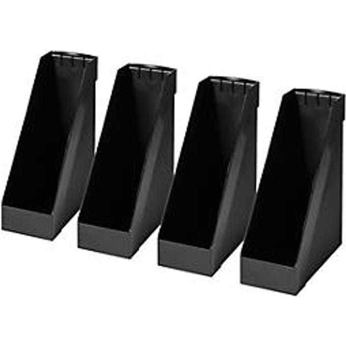 HELIT tijdschriftenhouder, extra breed, polystyreen, 4 stuks zwart