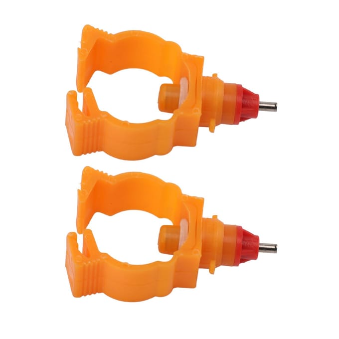 100 stuks Kippennipel Drinkfonteinen Veer Bajonet ABS G3/4 Pluimvee Water Drinker Nippels Clip orange