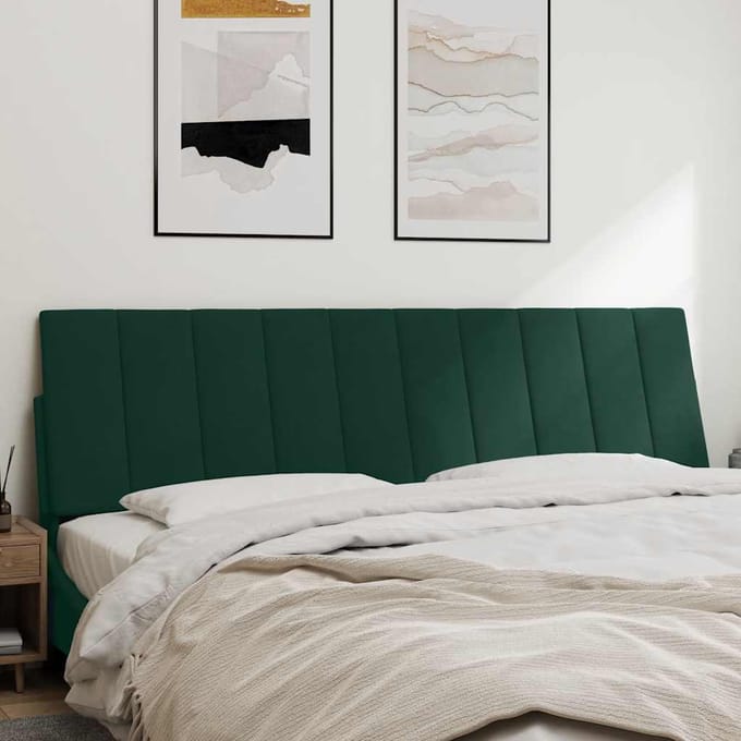 vidaXL - Hoofdbordkussen - "Hanko" - 180 - cm - fluweel - donkergroen