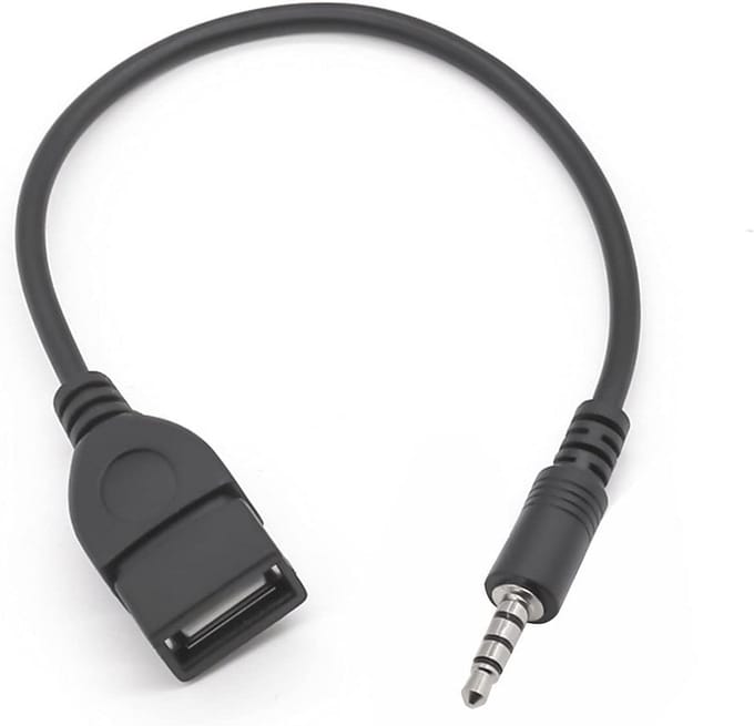 AUX naar USB Type A Adapter Kabel voor Auto 15cm