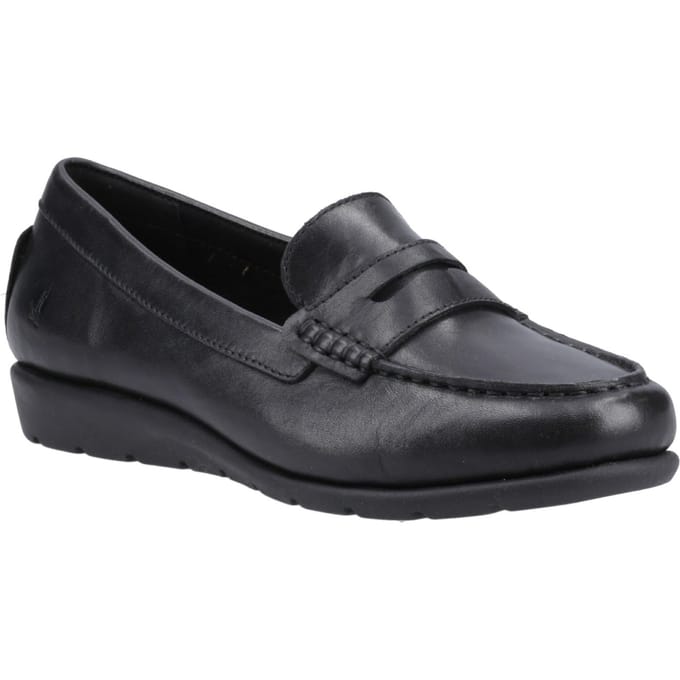 Hush Puppies Shelby Leren Dames Zwarte Instappers