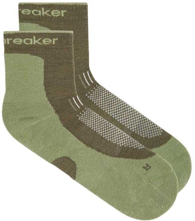 Icebreaker Heren Wandel Quartersokken Light Cushion Groen