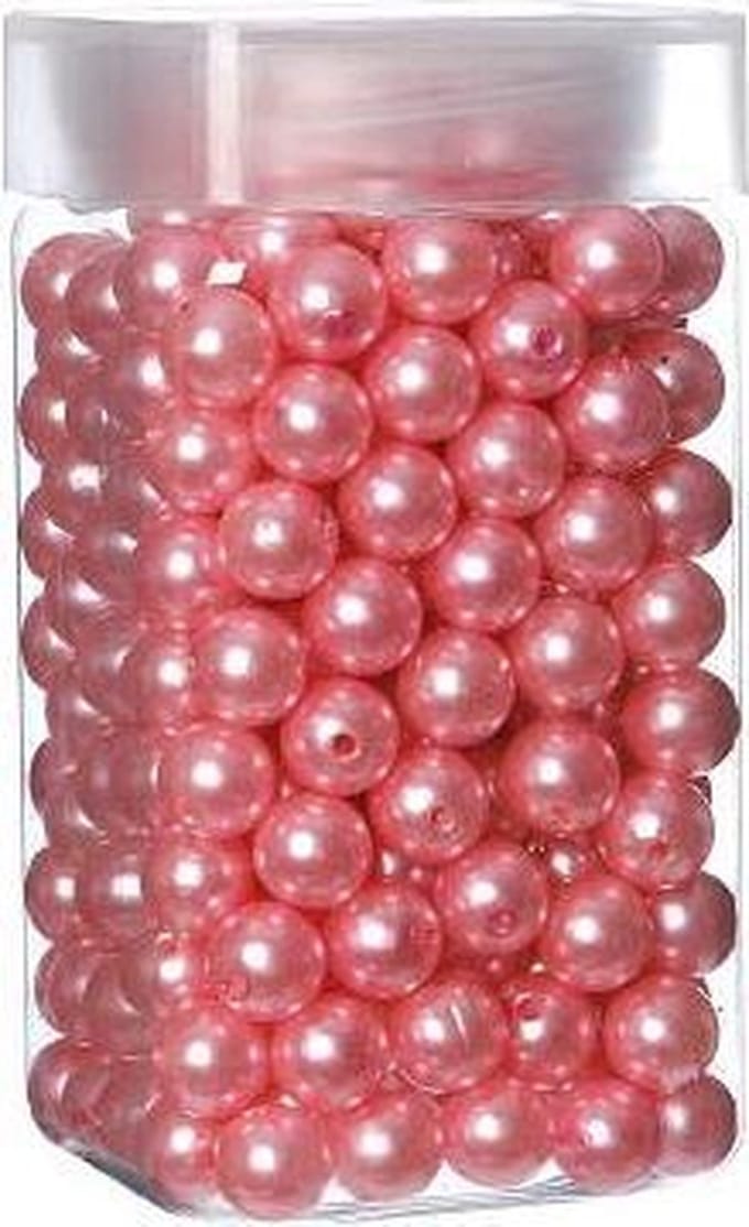 Parels 12 mm Zachtrose 220 gram (1 st)