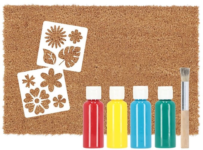 DIY deurmat met schildersset - DIY deurmat met schildersset - bloemen