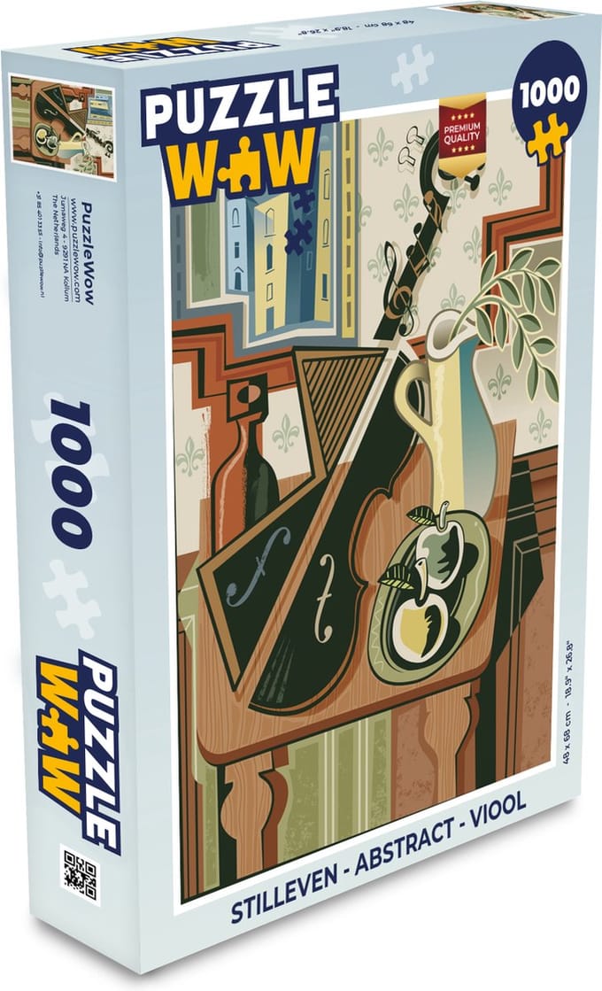 Puzzel Stilleven - Abstract - Viool - Legpuzzel - Puzzel 1000 stukjes volwassenen