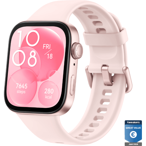 HUAWEI WATCH FIT 3 - Pink | Ultraslank design | 1,82" AMOLED-scherm | All-round fitnessmanagement | Tot 10 dagen batterijduur| Compatibel met iOS en Android