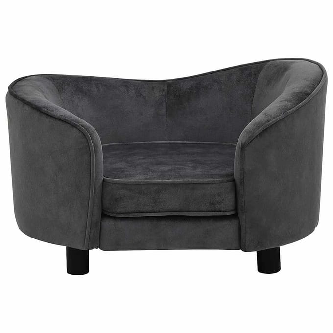 vidaXL - Hondenbank - 69x49x40 - cm - pluche - donkergrijs