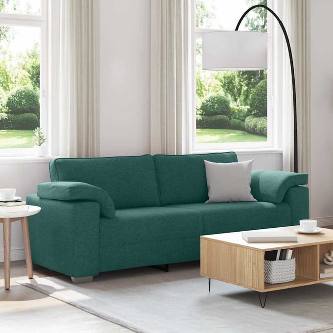 vidaXL - 3-Zits - Sofa - Donkergroen - 220 - cm - Stof