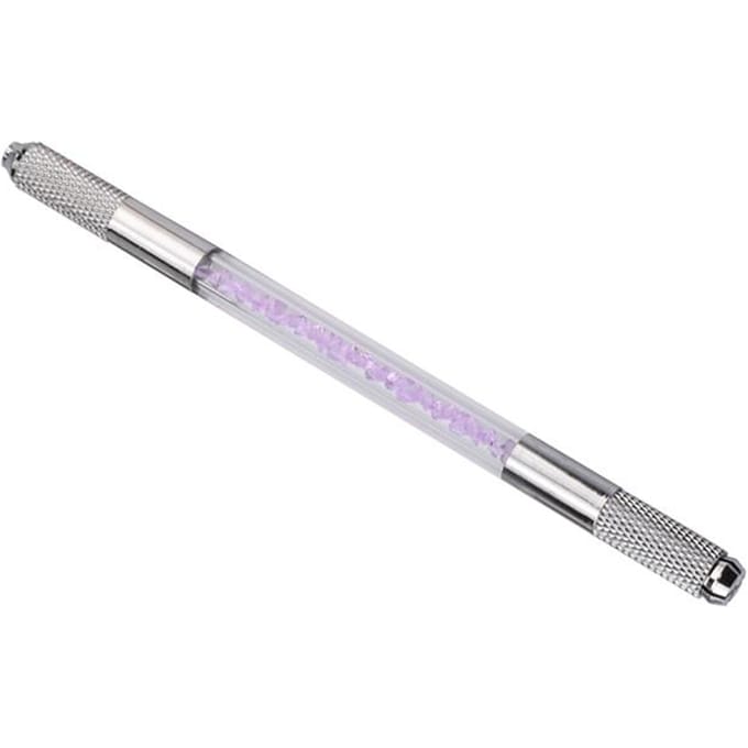 Stylo de microblading manuel pour éviter de glisser Outil de stylo de tatouage traditionnel pour eye-liner pour sourcils Blanc violet