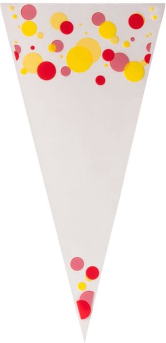 Puntzak Stip Rood/Geel - 180 x 370 mm - 0,5 pond - 1.000 stuks