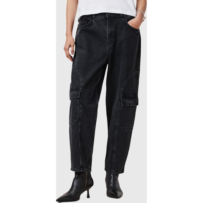 AllSaints Daisy Mae Jean Washed Black Taglia: 2 | Pantaloni cargo Outlet | Donna | Nero